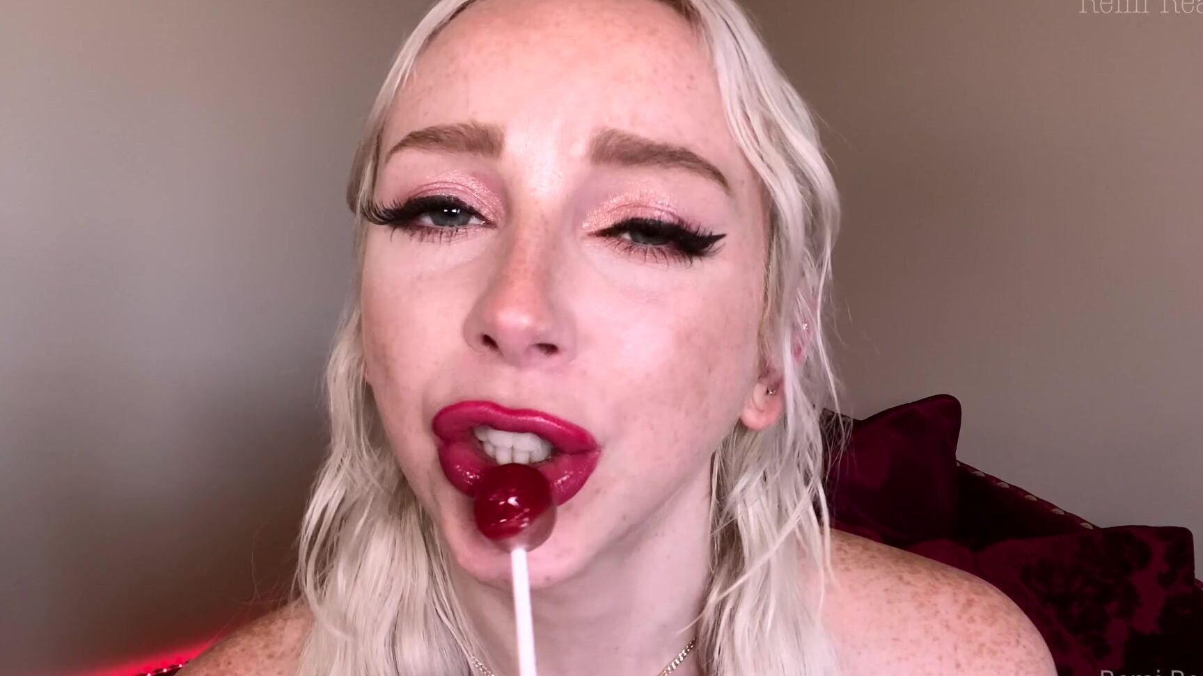 Remireagan Face Fetish Joi Student Seduces Professor With Red Lipstick And Lollipop On Facetime