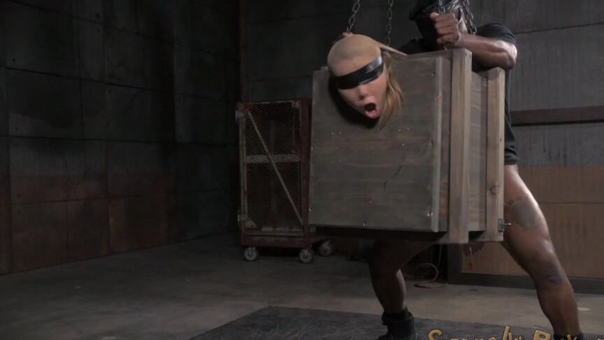 BDSM, Domination, Bondage, All sex, Hardcore Little Alina West blindfolded bound in a box and fucked hard from both ends by huge cock SiteRip