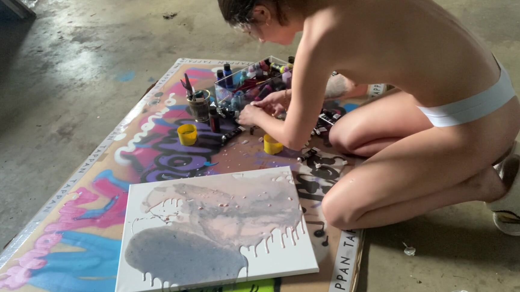 Charlottemae Creating First Paint Pour Manyvids