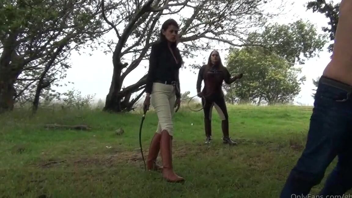 Ghrfan Onlyfans Goddess Kalinda And Goddess Barbara Administering A Bullwhip Punishment In The Forest To One Of Their