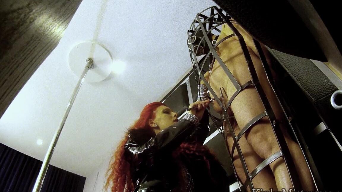 KinkyMistresses the slave in the cage