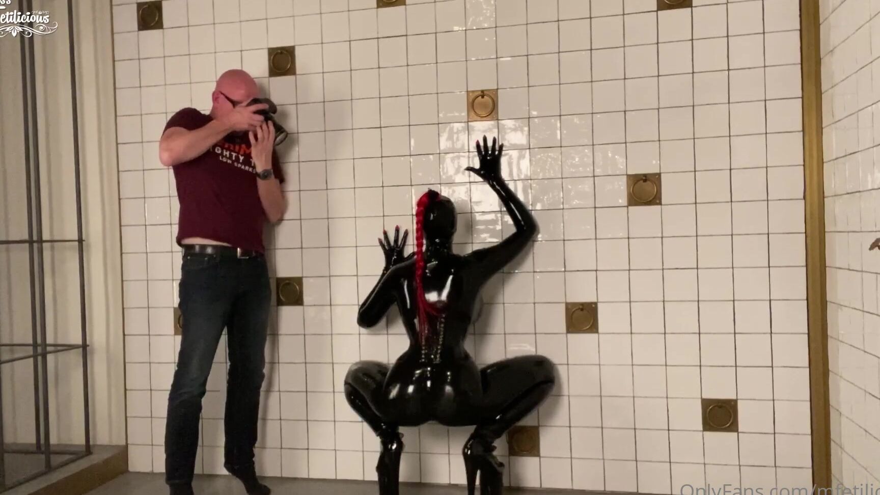 Mfetilicious Shooting At Spnkd Part Wearing All Black Latex On A White Background I Like The Contras