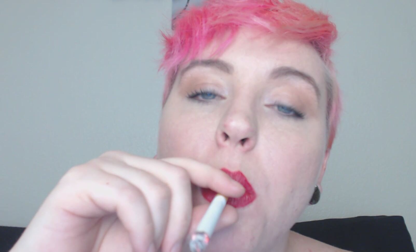 Miley May Up Close Cigarette Smoking