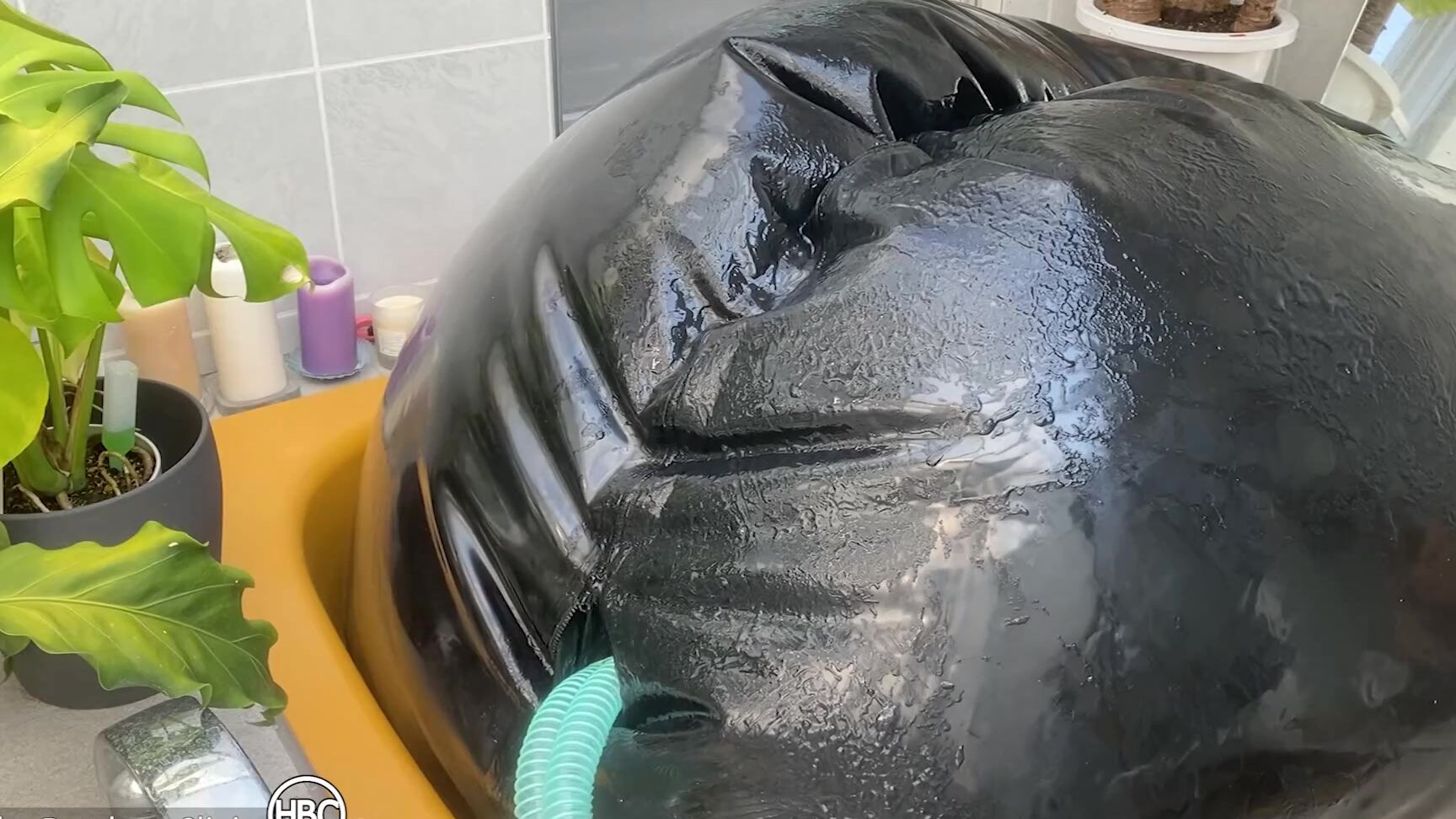 Swallowed By Extralarge Giant Rubber Ball