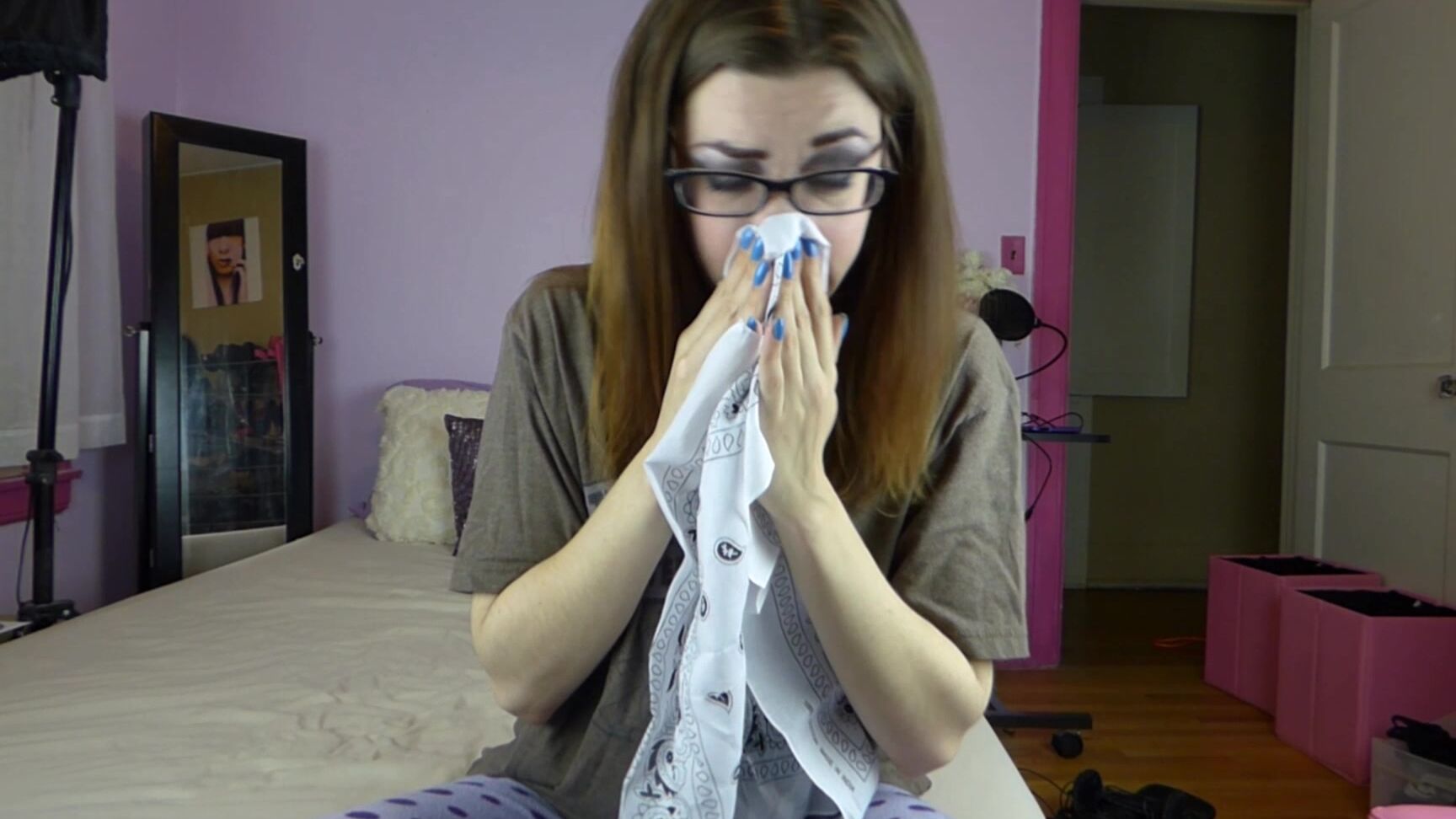 Canadiansammy Sammy Blows Her Nose With White Bandana