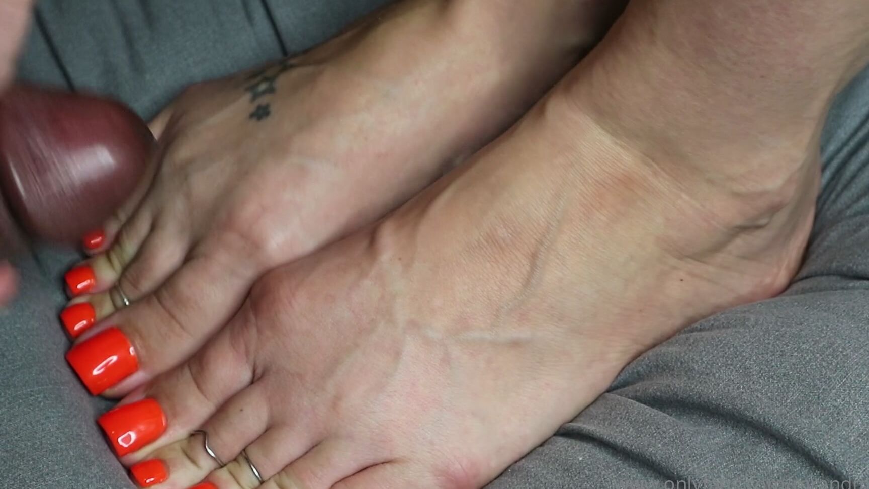 Mrandmrs W Part Mins Sexy Orange Toes Getting Glazed In Thick White Cum More Like This