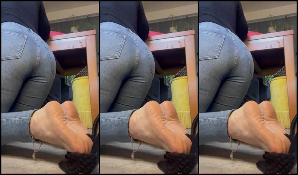 Joeyofarches Nicknamed Joeyofarches Onlyfans Heelpopping In My Tight Jeans And Black Simmi Mules Should I Pull My Jeans Down Further