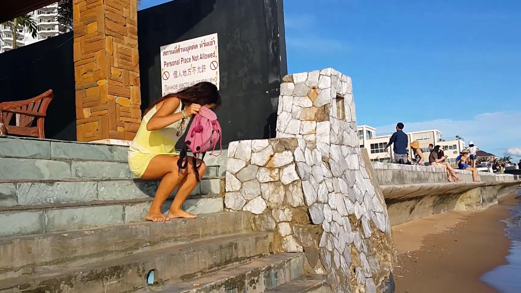 dream4angel pussy flash at beach bar micro mini bikini at public bar party Pornhub