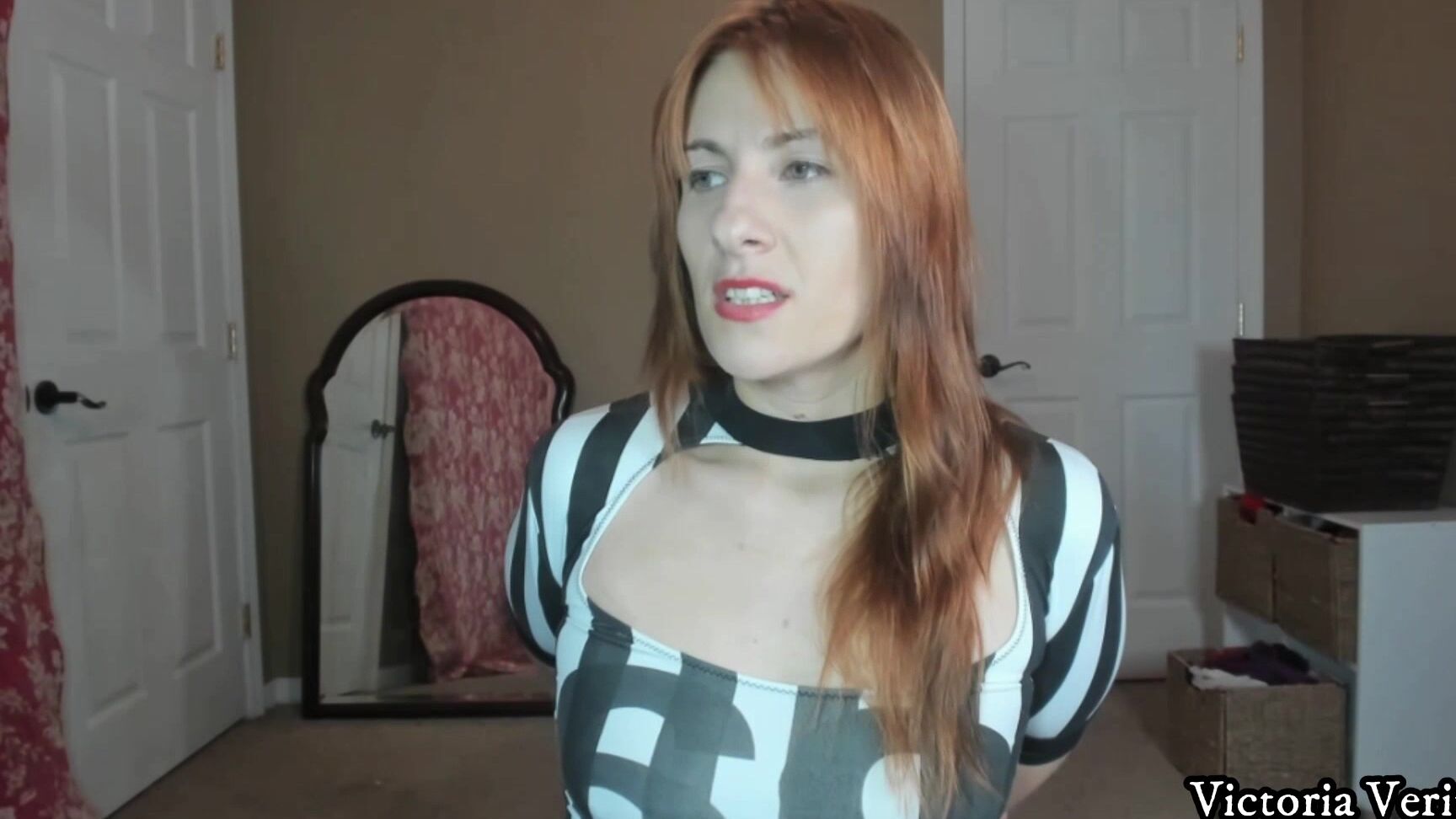 Victoriaveritas Bound Submissive Redhead Ball Gagged