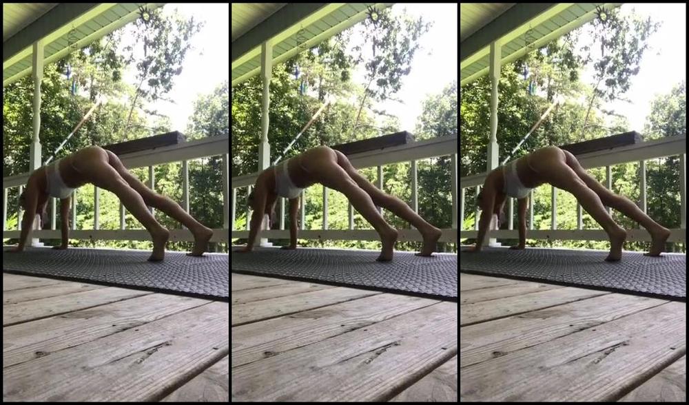 Goddess Anabelle Pync Nicknamed Anabellepync Onlyfans Here A Full Video Of Me Doing Yoga Outside In My White Sports Bar And White Thong