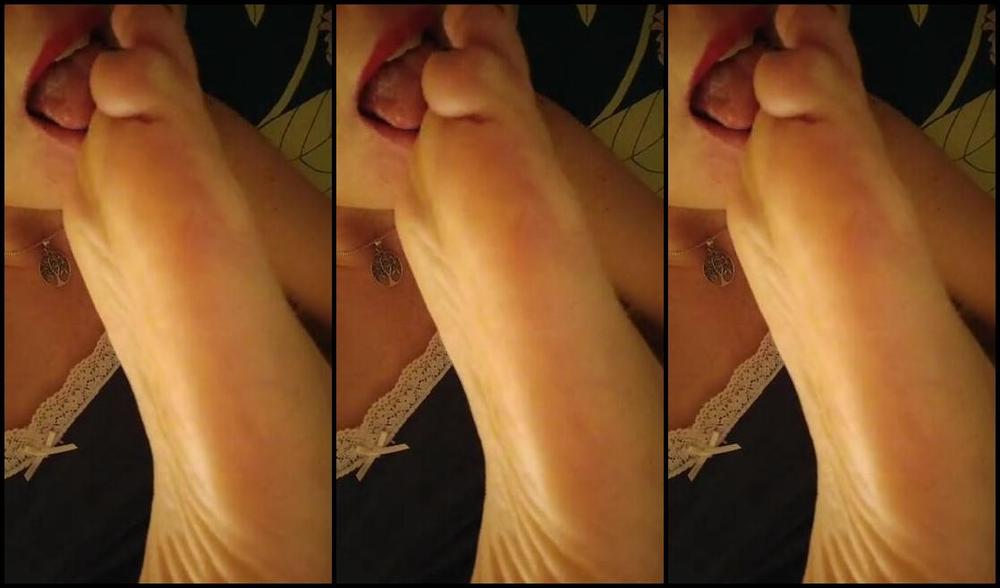 Frejas Submissive Feet Nicknamed Frejassubmissivefeet Onlyfans With The Ring Gag Strapped Onto My Head Still Trying To Lick My Feet That Big2