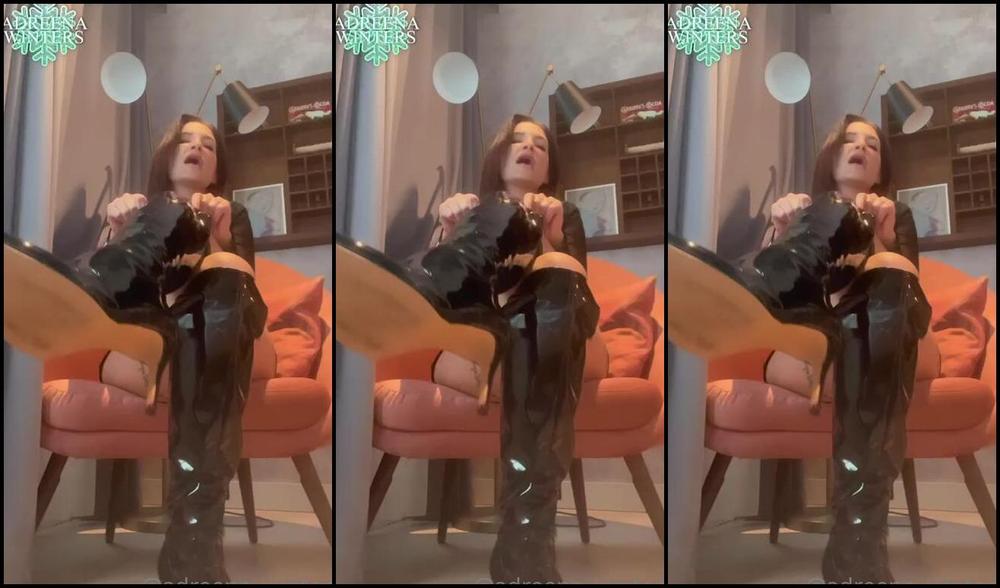 Adreenacuckoldress I Love To Strut Around In My Sexy Shiny Black Knee High Boots It Is Of Course Imperative