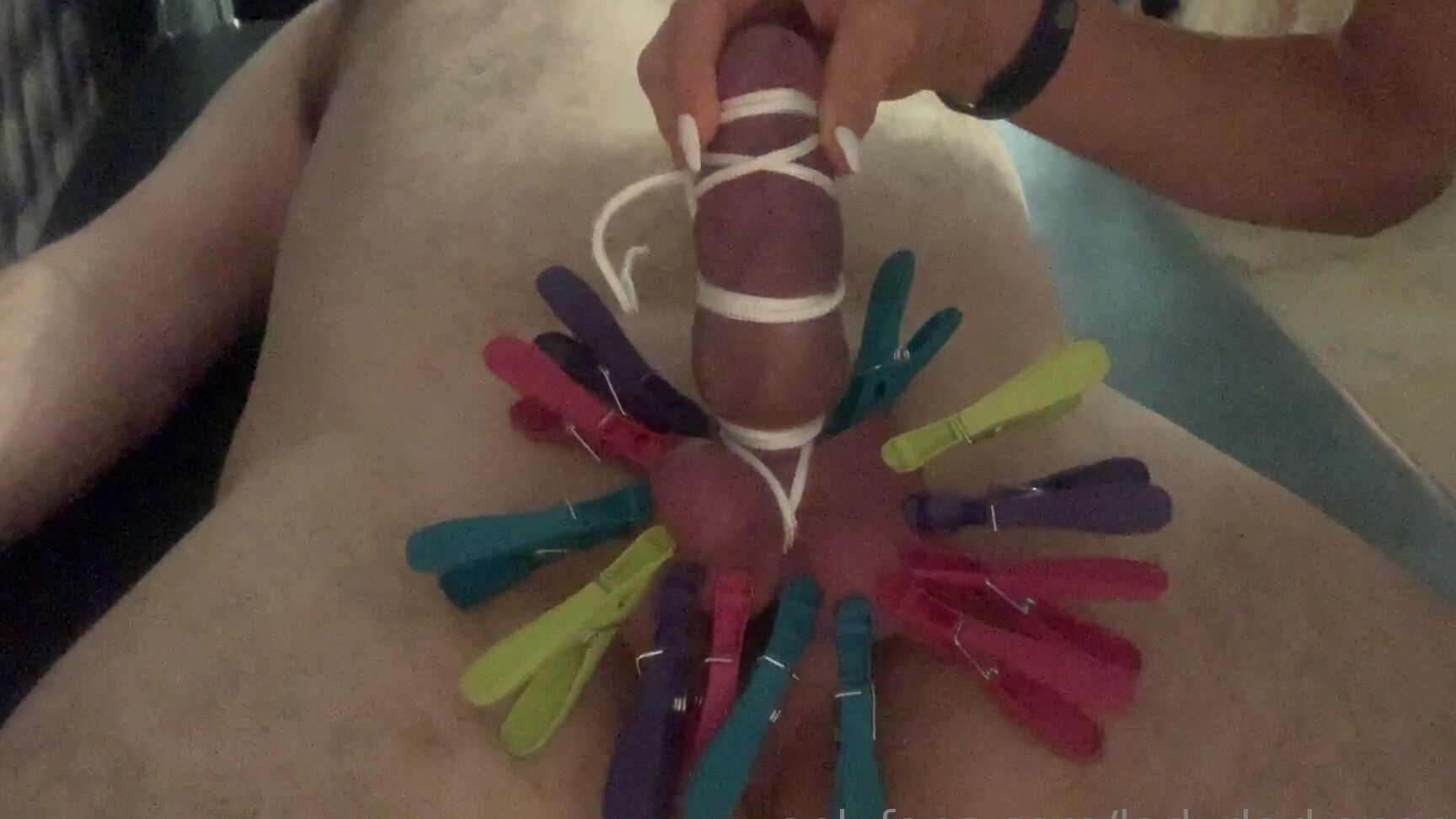 String Tied Balls And Cock Pegs And Then What I Do With It Lol