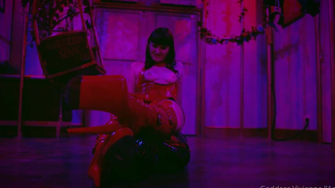 Vivienne L Amour Aka Vlproductionsuk Onlyfans Cocooned Boot Bitch Slave Is Mummified In Black Pallet Wrap And Made To Lick My Boots But Cannot