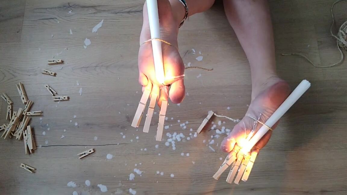 Frejas Submissive Feet Nicknamed Frejassubmissivefeet Onlyfans Clothes Pins And Candles The Wax Is Dripping Down On My Toes Part 22 Of This