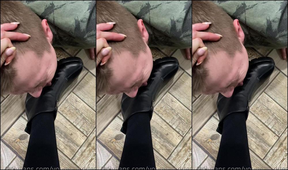 Young Goddess Who Is The Good Boy Here Who Is Ready To Clean The Goddess S Shoes Every Day