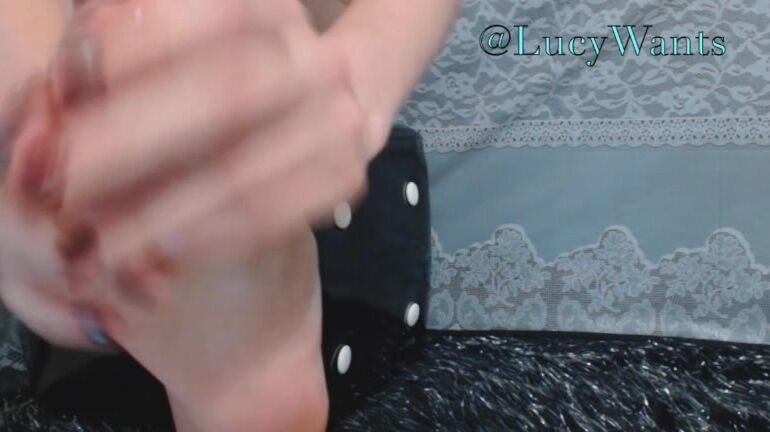 Goddesslucy Black Lotion On Pale Skin Whole Body