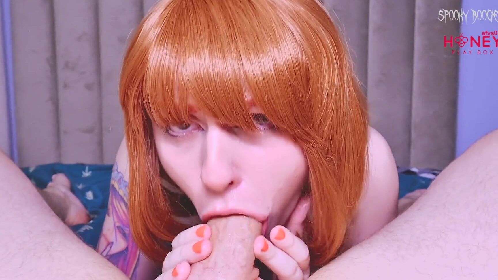 Spooky Boogie MHA： Redhead schoolgirl Ochako Uraraka pleases Midoriya's cock with soles and holes   Honeyplaybox Pornhub