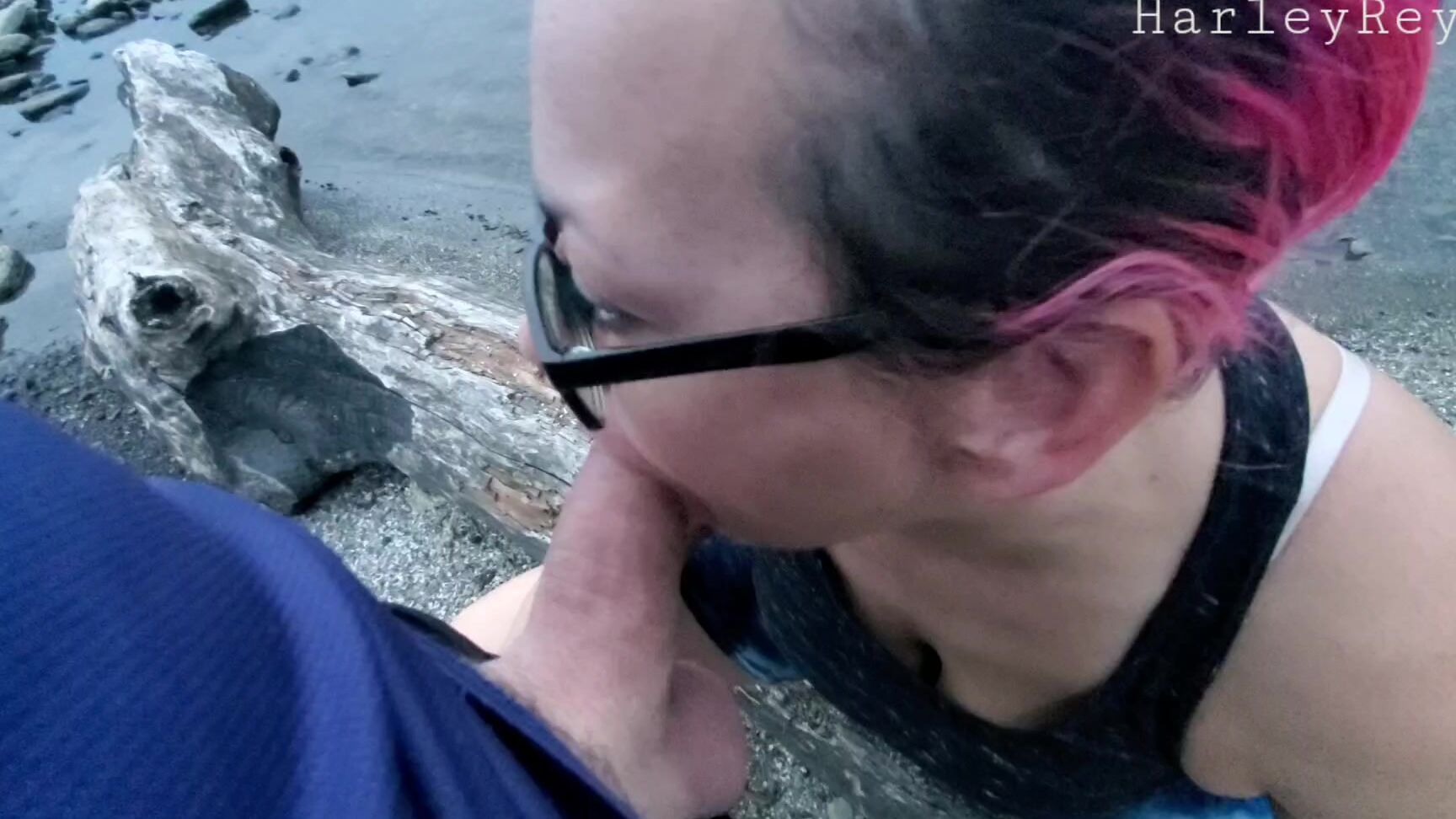 harleyrey needy slut sucks cock at beach Manyvids