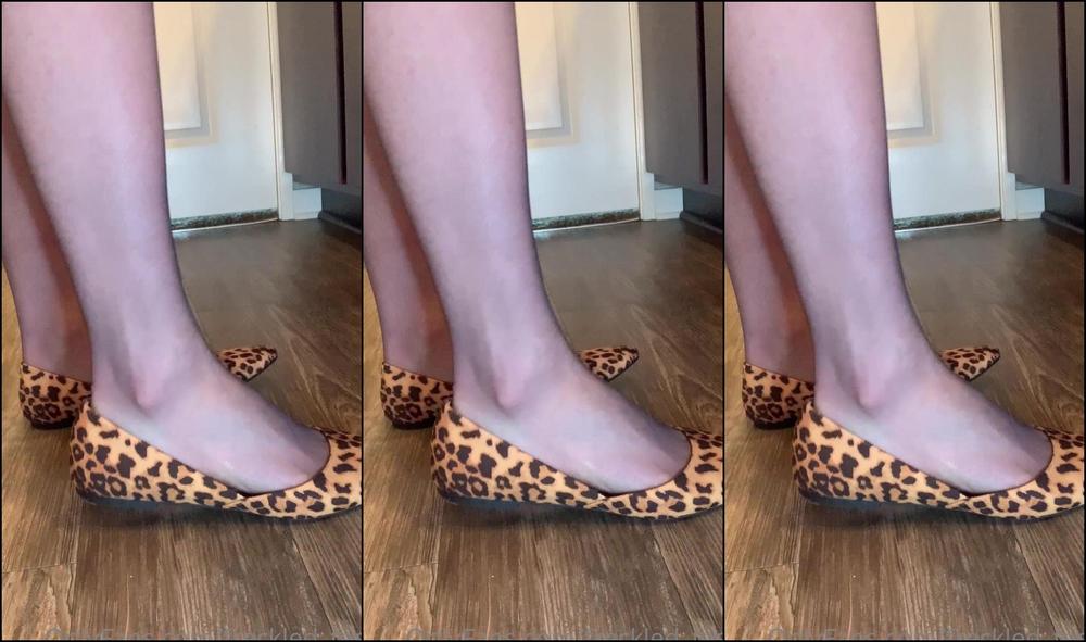 Freckled Feet Cheetah Print Flats And Sheer Black Nylon Shoe Play