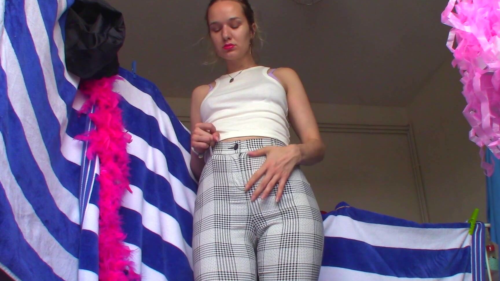 "Goddess Vanessa" ass shaking, femdom pov, jerk off instruction, mesmerize, mind fuck Mesmerize Ass And Camel Toe JOI manyvids