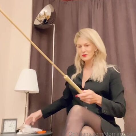Dominascarlet My New Gold Handled Optimum Grip Cane