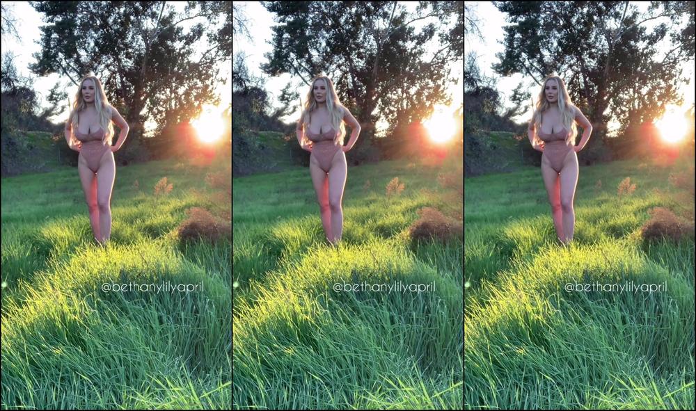 Bethanylilya Sheet Bodysuit In The Field Photoshoot Video