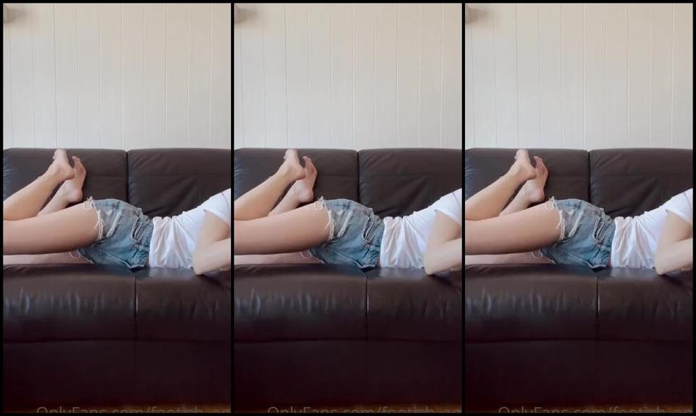 Goddess Anna Nicknamed Footish Ann Onlyfans I Am Watching Tv You Are Watching Me Short Shorts White T Shirt Long Legs And Bare Feet Differe