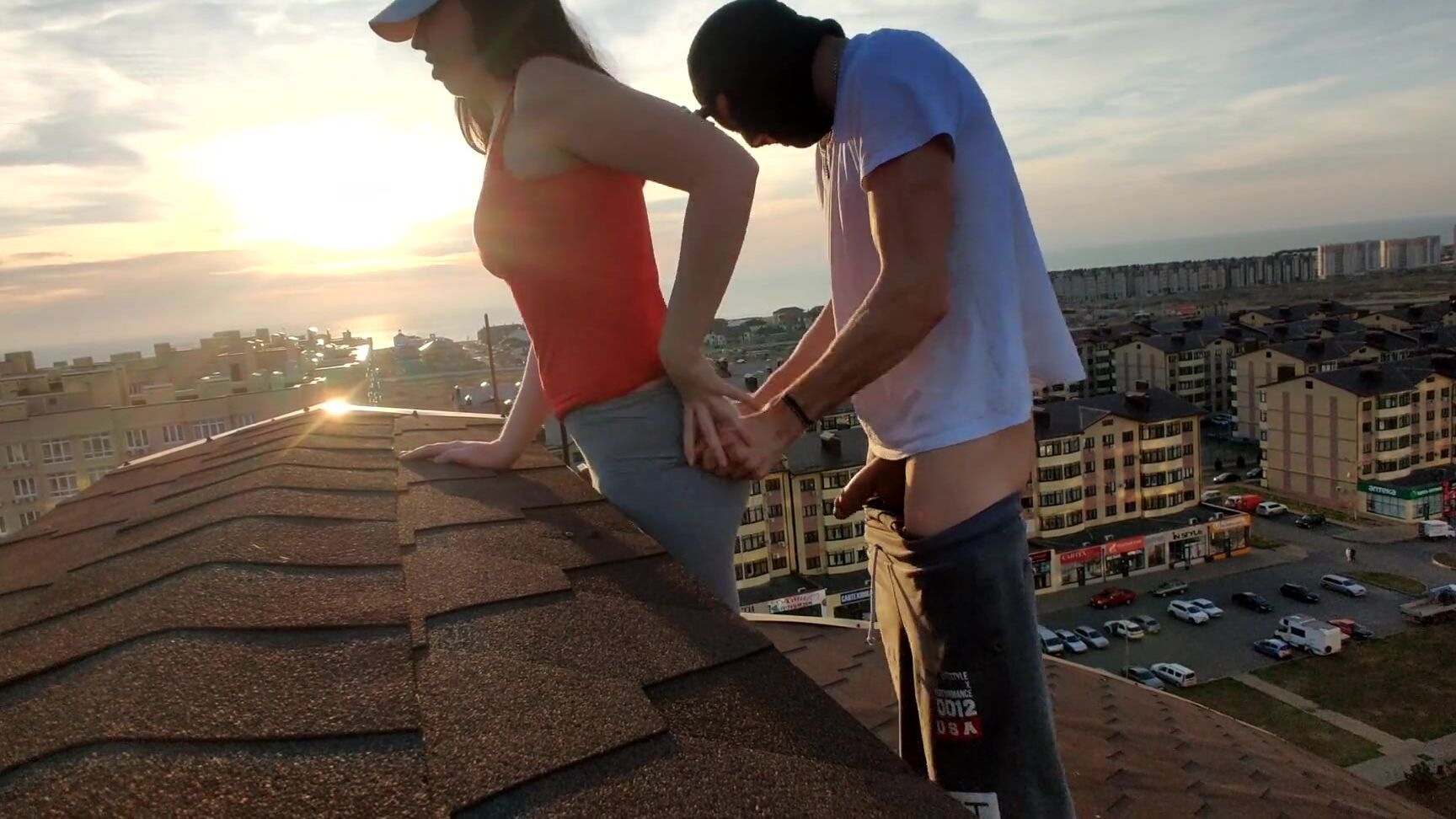 Miss Bandit Girl Come on quickly, everyone can see us, public sex on the roof  Pornhub