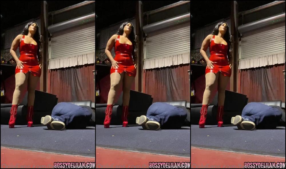 Bossyassdelilah Ball Busting Short Tight Red Latex Dress Red Pvc Ankle Boot