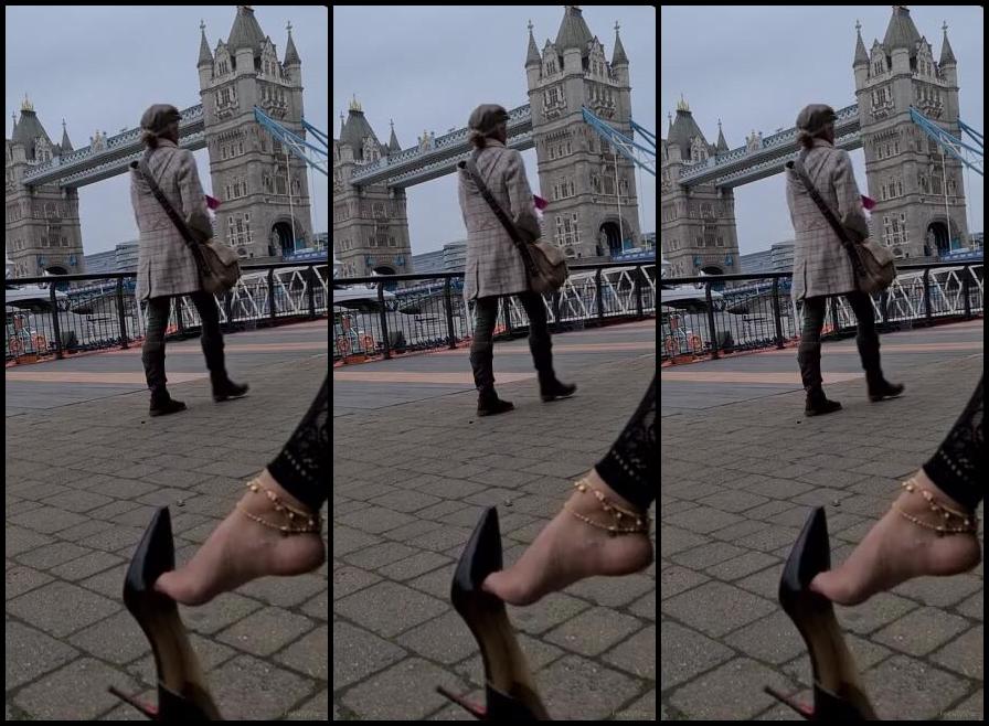 Feetbysherri Onlyfans Shoe Dangling Outside Tower Bridge In London