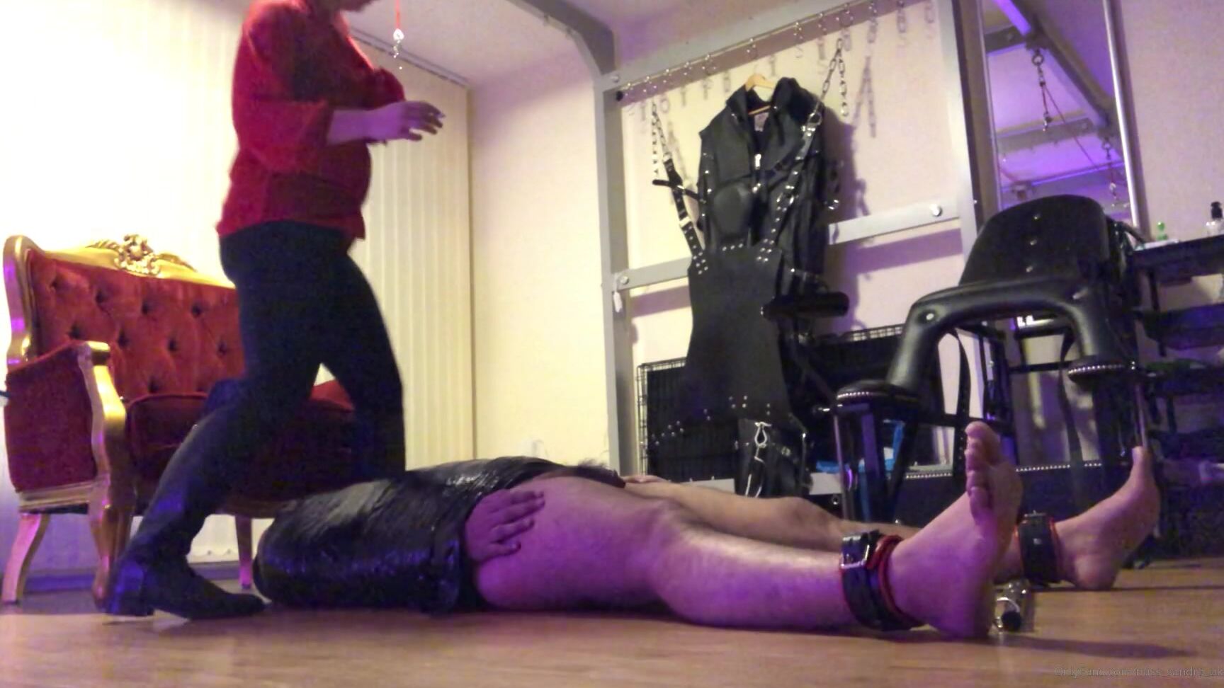 Mistress Sandra Video Wrapped And Trampled In Boots Whilst I Use Him As An Ashtray Even Do Squats On Him