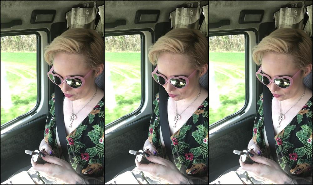 Miss Ruby Marks Driving Through The Countryside Feeling Chilled In The Sun