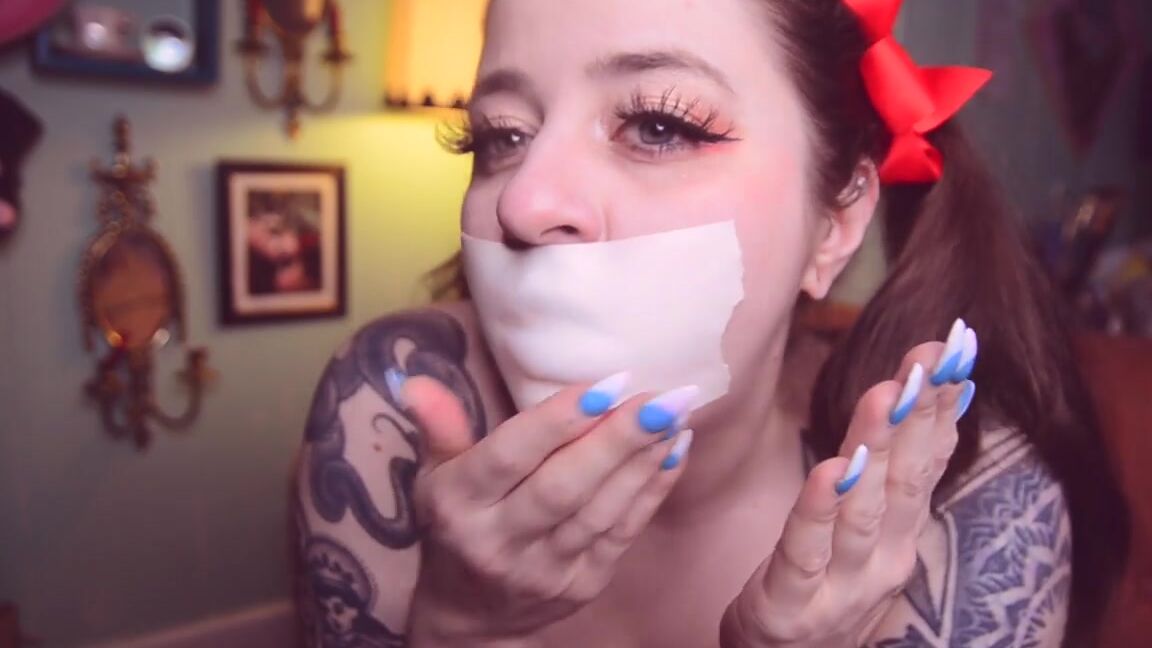 Freshie Juice Red Stocking Tease And Tape Gag Talk