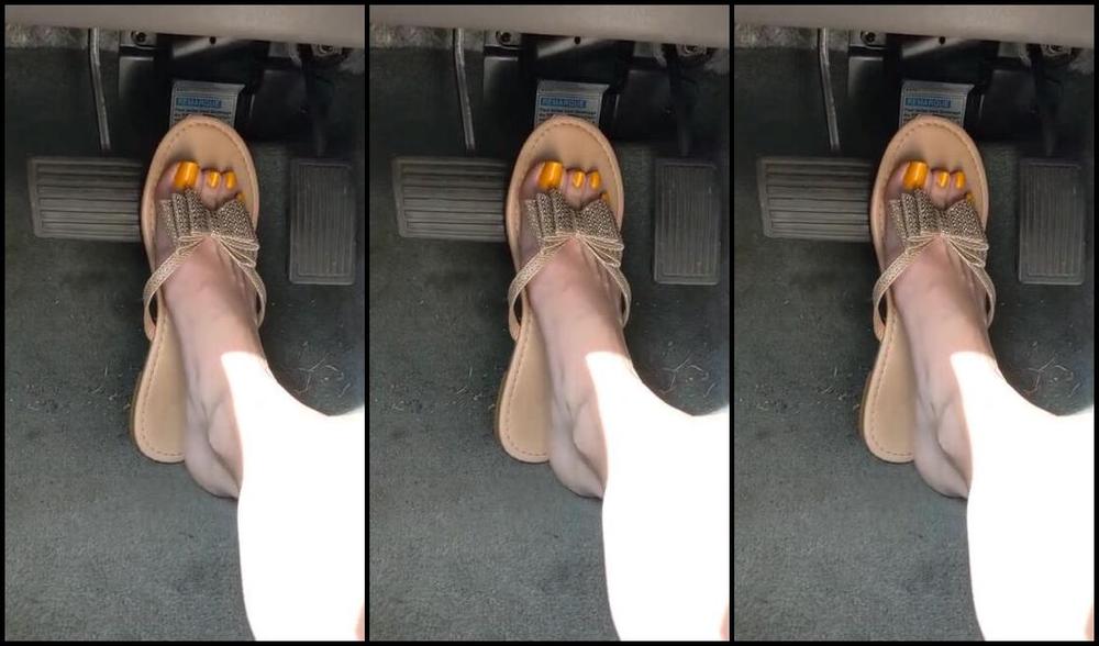 Premiumbrandy Onlyfans Orange Toes Driving In Flip Flop Radio Off You Can Listen To My Driving I Focus On The Road First