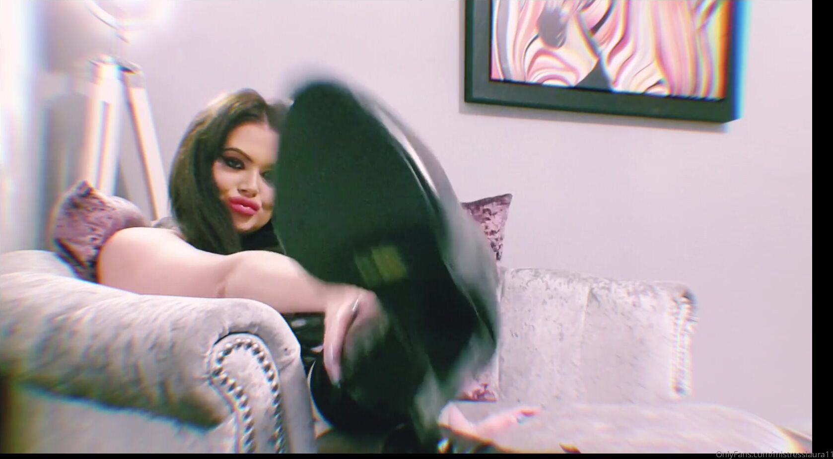 Mistresslaura Full Clip Goddess Is Dressed In Wet Look Clothes Stockings And Thigh High Boots You W