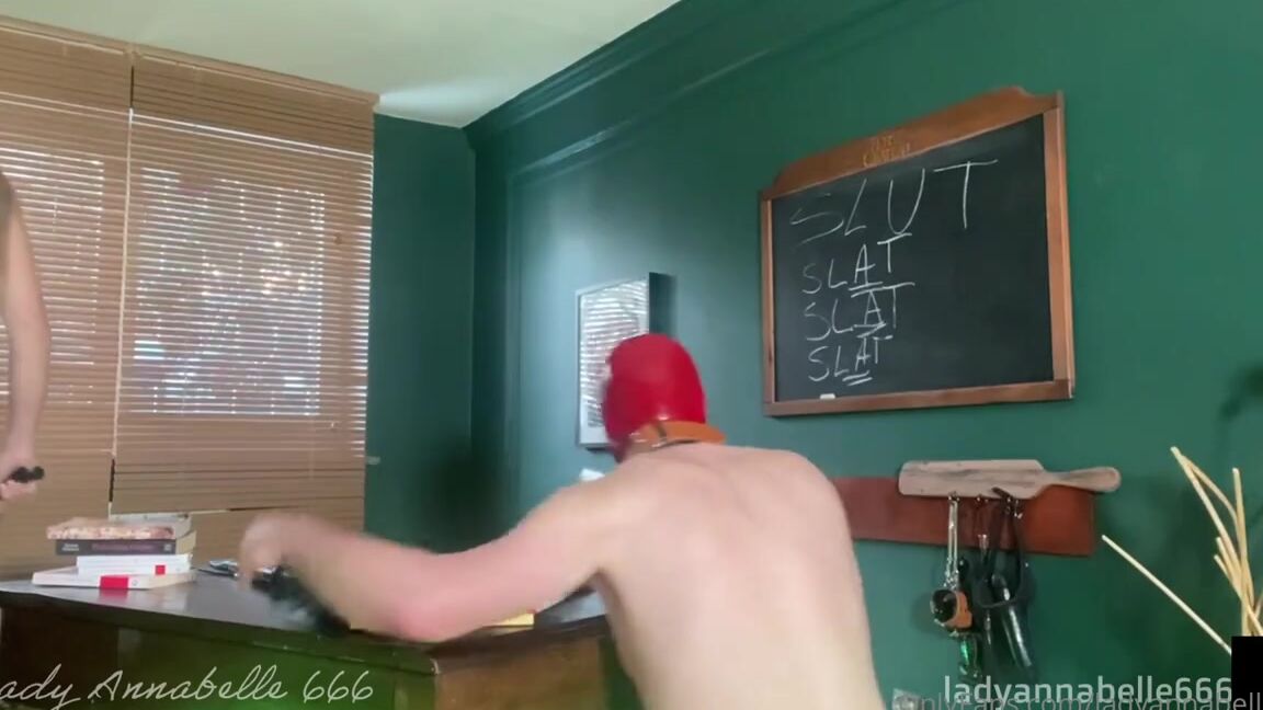 Ladyannabelle666 Onlyfans Time For Hard Punishment For This Slave He Supposed To Be A Good Student But He Cant Even Write