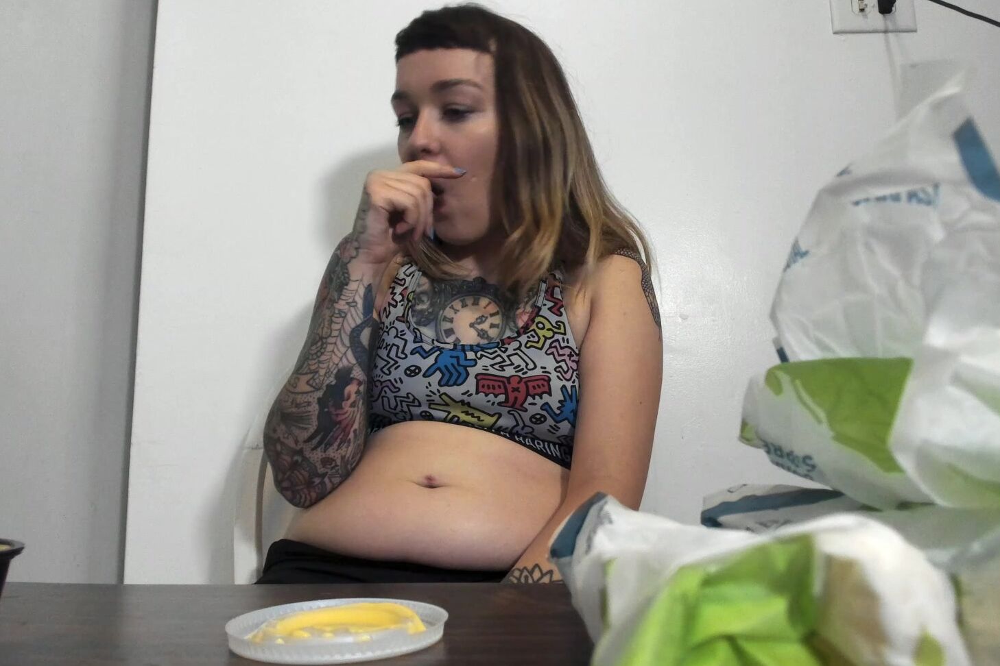 Feliciafisher Taco Bell Stuffing Mukbang Overeat