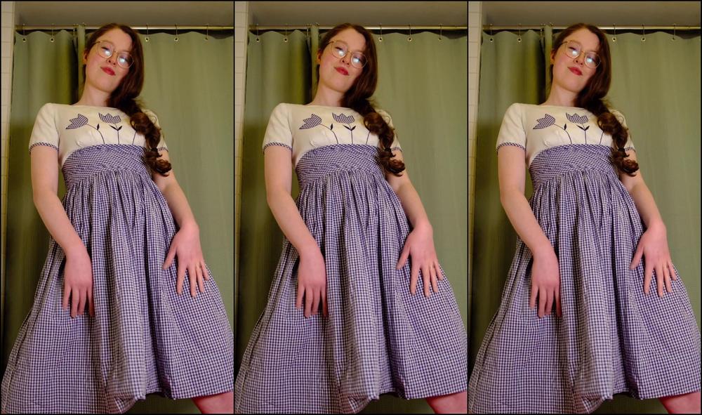 "MadameBeatrix" hairy bush, pee, toilet slavery, urine, watersports Cute Girl Wearing 1950s Dress Pees in Front of You Manyvids