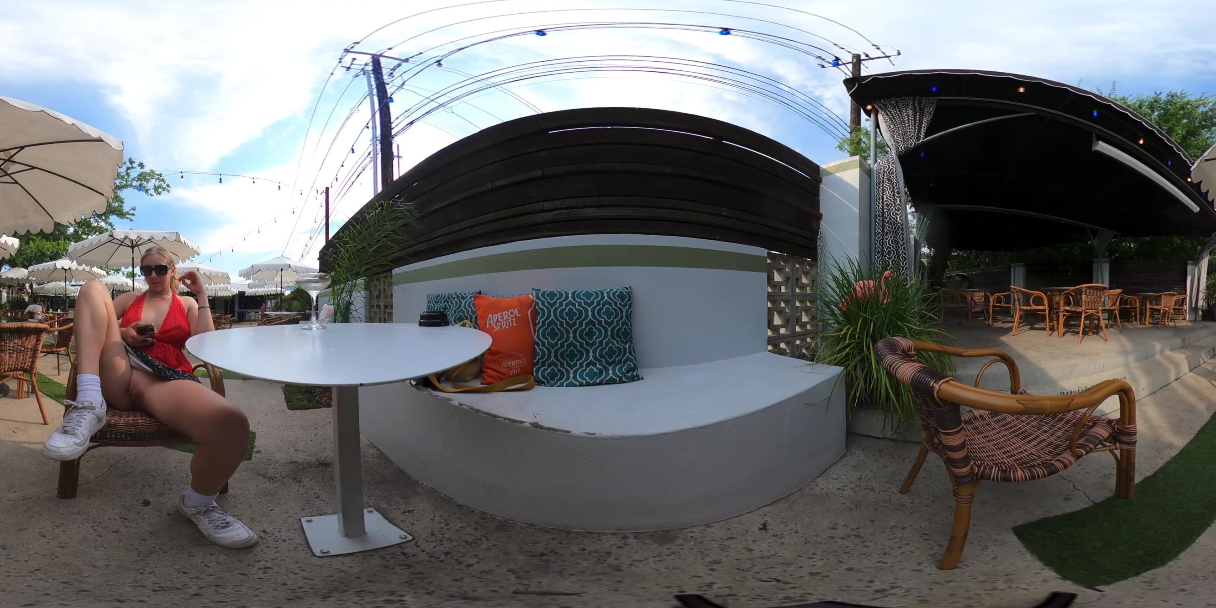 CosmicKitti 360º VR _ Busty girlfriend flashes pussy and tits in bar Pornhub