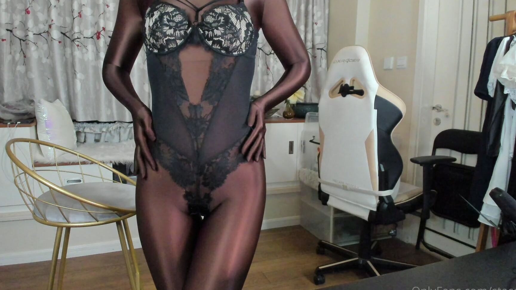 staceyxixi 14 03 2022 2392035432 chocolate zentai suit out with lace bodysuit and black Onlyfans