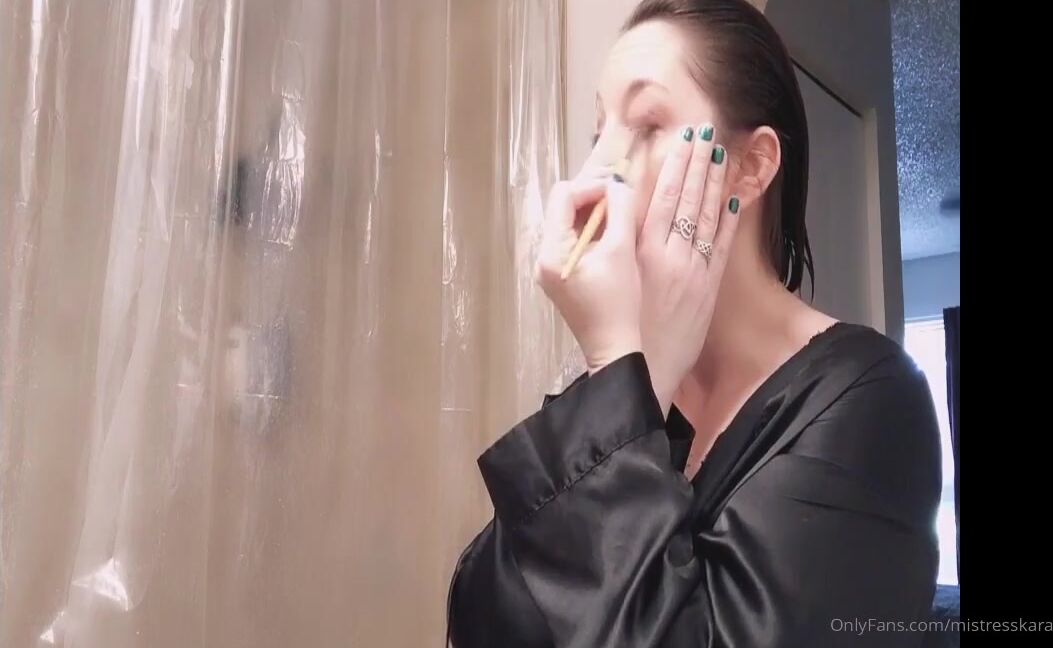 Mistress Kara Nicknamed Mistresskara Onlyfans Just Me Putting On My Make Up Before Shooting Some Delicious Filth For My Adoring Fans