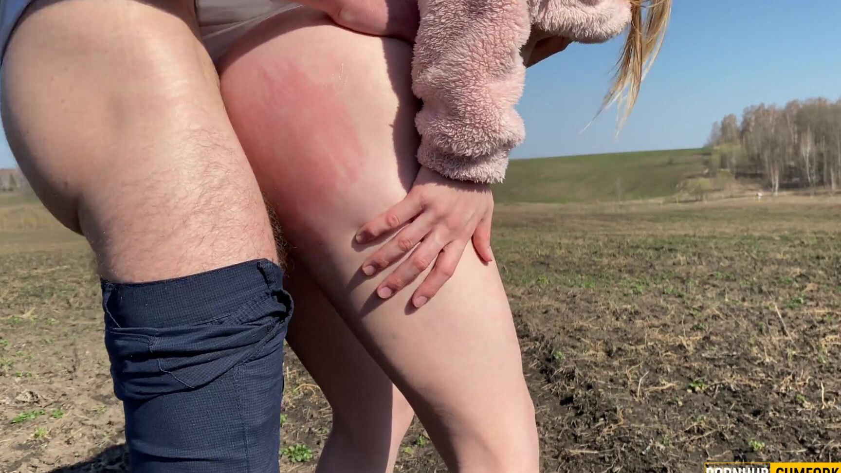 CumForKate Stepsister in a plush hoodie moans all over the field from a big cock in her pussy Pornhub