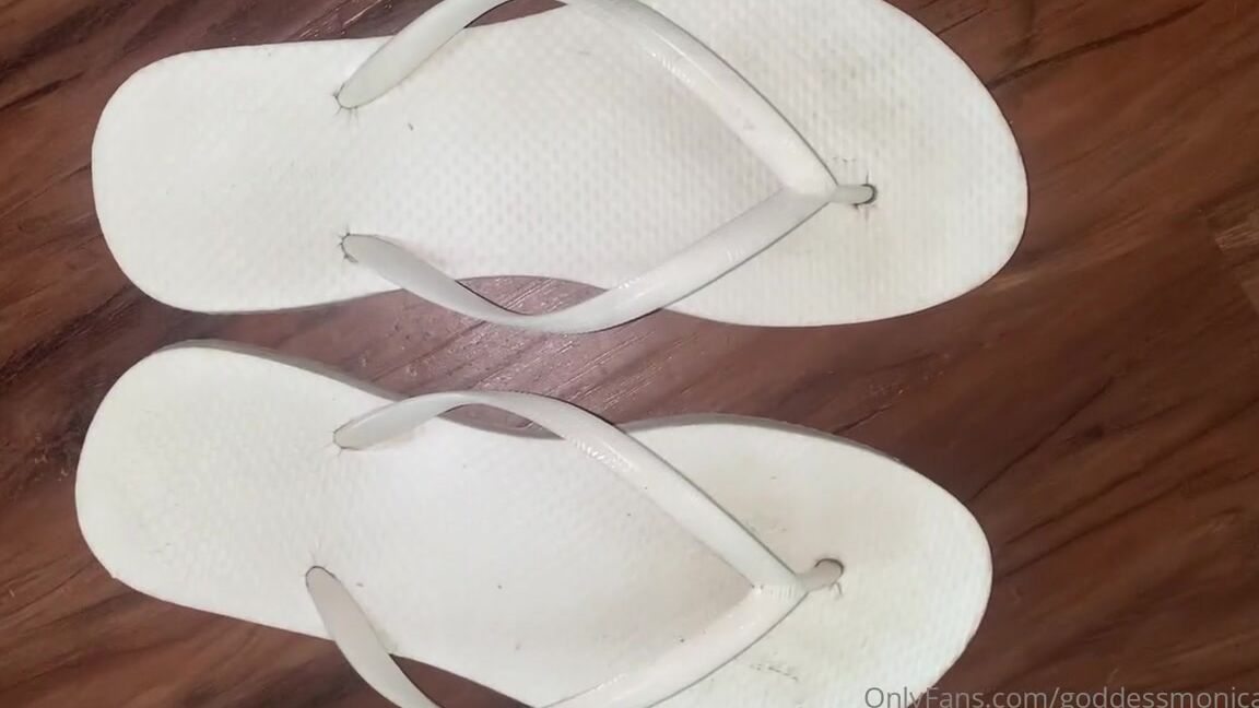 Goddessmonica00W Onlyfans New White Crispy Old Navy Flip Flop Joip