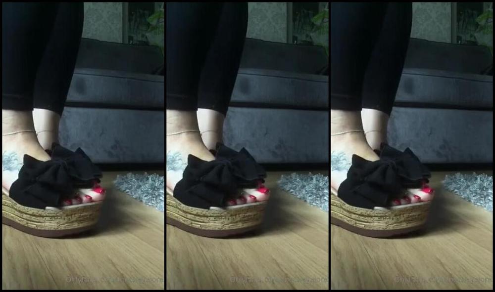 Footsiegalore Onlyfans Red Toes And Black Bows I Love These Cute Shoes With Red Toes