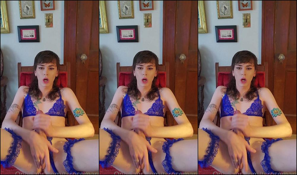 Tsrosemarie Giving Myself A Nice Facial In Blue Lingerie