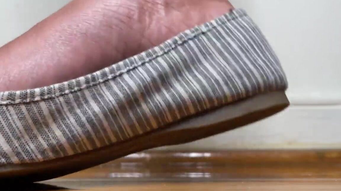 Feet, Foot Fetish, Ebony Foot Fetish, Teaser, Shoeplay, SFW ebony girl teases with her flats ManyVids