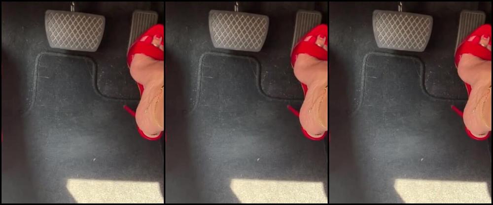Kate Dangle Nicknamed Katedangle 09 08 2023 Onlyfans Video Pedal View While I Drive In Red 7 Inch Platform Mules This Is A Small Sample
