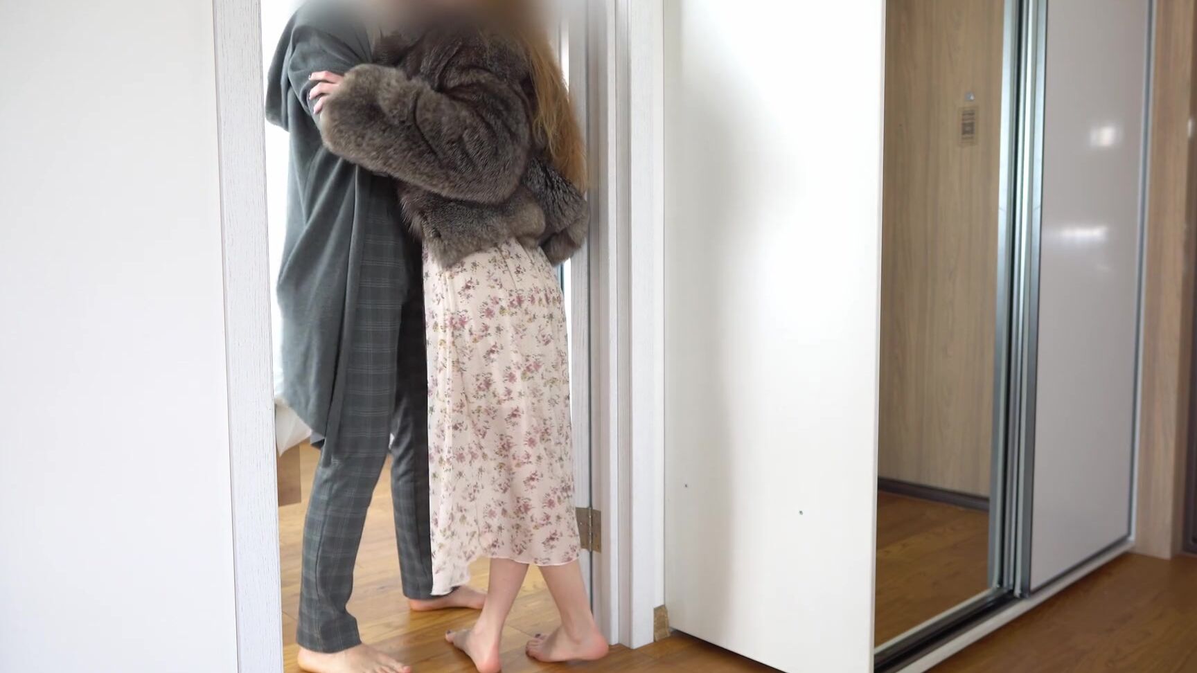 OttaKoi Long legs babe in dress and fur coat fucked from behind Pornhub