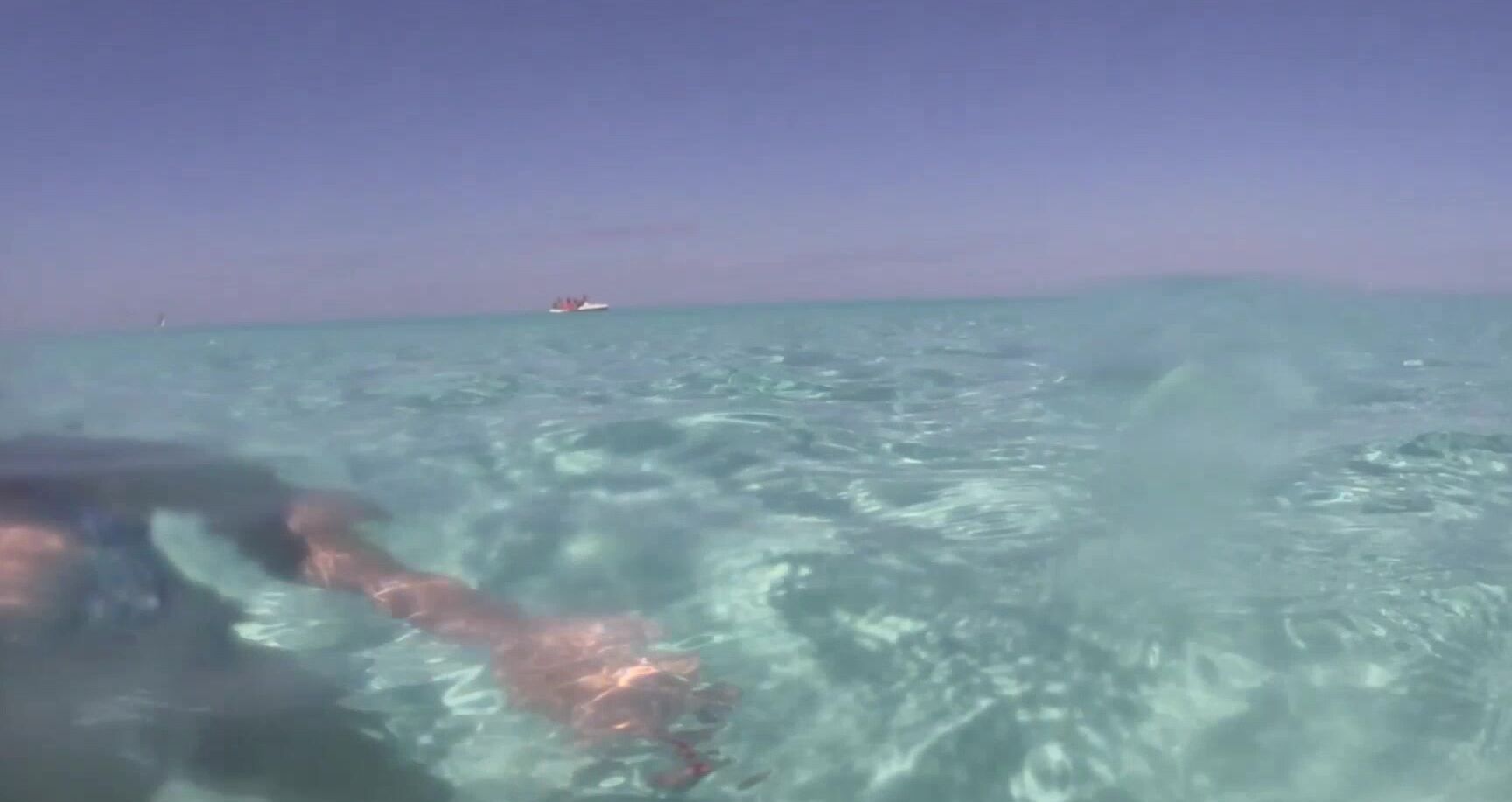 Naughty Christine Underwater Handjob To Ejaculation